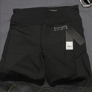 bebe Sport Black Athletic Shorts pockets on the side